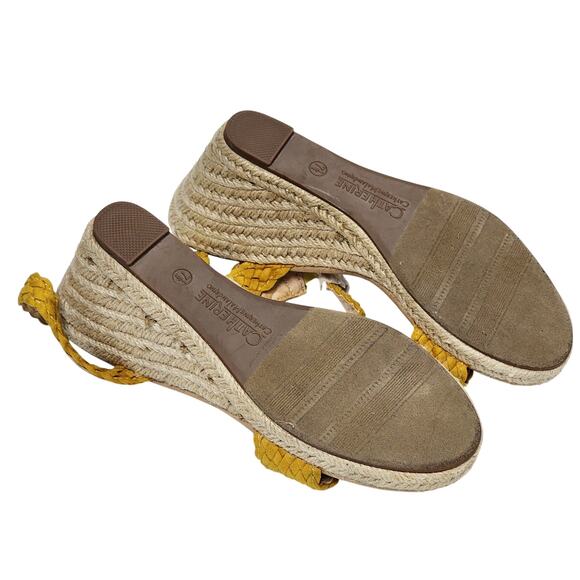 Catherine Malandrino 7.5 Yellow Wedge Sandals - Picture 5 of 6